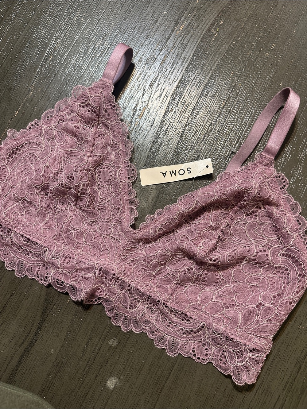 Soma Lace Bralette in Mauve Pink